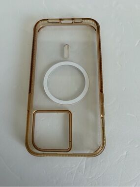 Clear Protective Phone Case with Gold Accent and MagSafe Ring